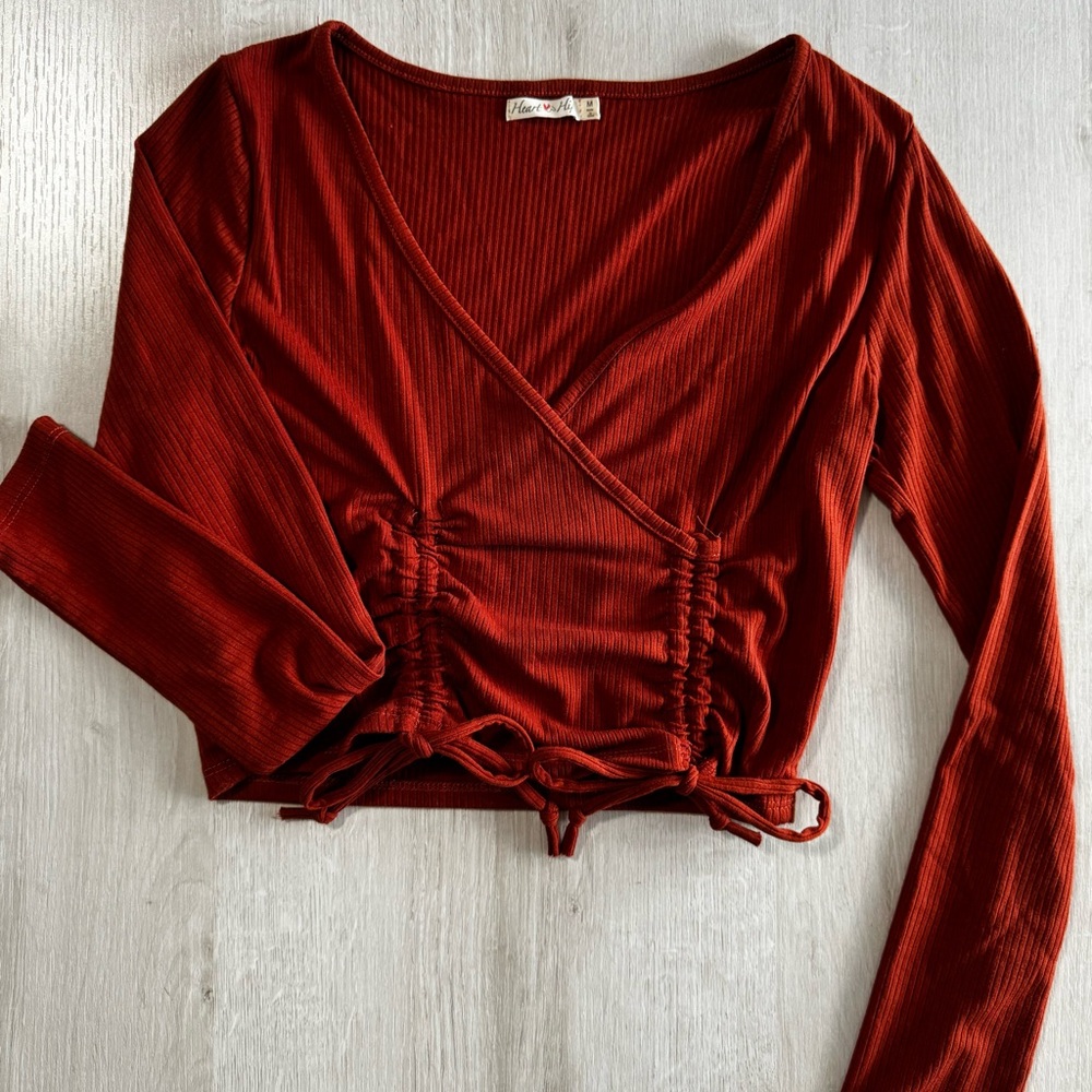 Orange long sleeve top